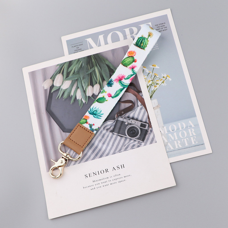 Μικρά φύλλα Λουράκι λαιμού Πράσινο Κάκτο Κοντό κορδόνι Τηλέφωνο Γούρι Κινητό Τηλέφωνο Λουράκι λαιμού για Κλειδί Σήμα Κλειδί