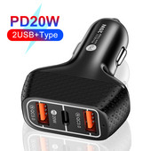 LUPWAY PD 20W 2USB+Type-C Încărcător de telefon cu încărcare rapidă pentru iPhone 13 Samsung Huawei Xiaomi QC 3.0 Adaptor încărcător pentru telefon mobil