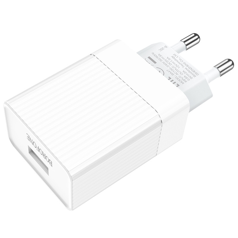BOROFONE Μονή θύρα QC 3.0 USB Charger Προσαρμογέας γρήγορης φόρτισης Φορτιστής τηλεφώνου για Samsung Xiaomi Huawei iphone 12 13 Mini Pro Max