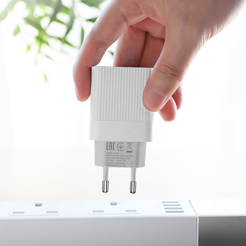 BOROFONE Μονή θύρα QC 3.0 USB Charger Προσαρμογέας γρήγορης φόρτισης Φορτιστής τηλεφώνου για Samsung Xiaomi Huawei iphone 12 13 Mini Pro Max