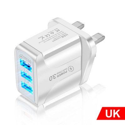 2.4 A încărcător obișnuit Încărcător USB pentru iphone Samsung Xiaomi Tabletă UE / SUA / Marea Britanie Priză Adaptor încărcător telefon mobil Puchong