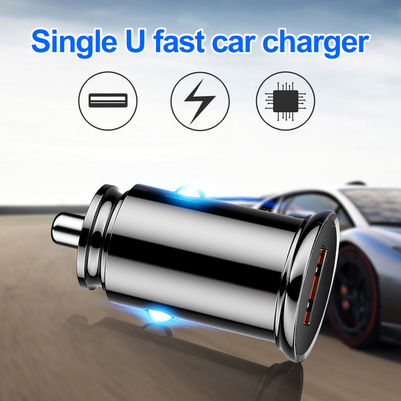Mini USB auto punjač Quick Charge 3.0 za iPhone X Xs Max mobilni telefon tablet GPS 3.1A brzi USB adapter za auto punjač u automobilu