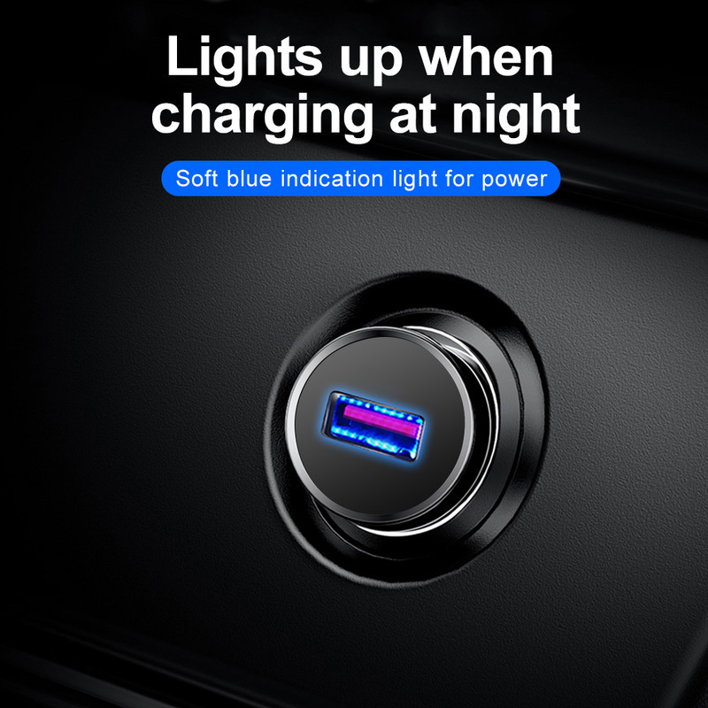 Mini USB auto punjač Quick Charge 3.0 za iPhone X Xs Max mobilni telefon tablet GPS 3.1A brzi USB adapter za auto punjač u automobilu