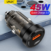 Încărcător de mașină USB 45W pentru iPhone 14 13 12 Pro Max Încărcare rapidă pentru Samsung S23 Ultra Xiaomi PD Tip C Adaptor pentru încărcătoare de telefon auto