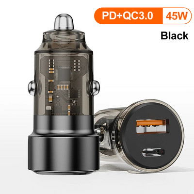 Încărcător de mașină USB 45W pentru iPhone 14 13 12 Pro Max Încărcare rapidă pentru Samsung S23 Ultra Xiaomi PD Tip C Adaptor pentru încărcătoare de telefon auto