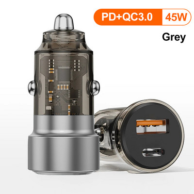 Încărcător de mașină USB 45W pentru iPhone 14 13 12 Pro Max Încărcare rapidă pentru Samsung S23 Ultra Xiaomi PD Tip C Adaptor pentru încărcătoare de telefon auto