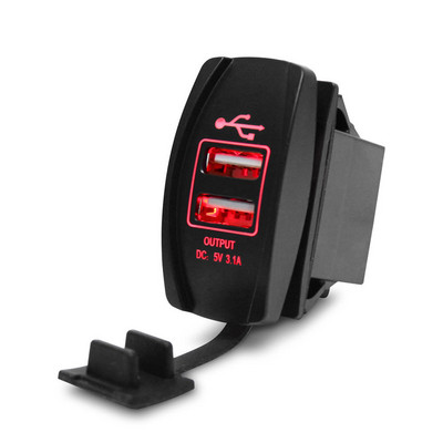 Încărcător de mașină USB 5V 3.1A Universal Impermeabil Porturi USB Duale Adaptor Auto Încărcător de telefon rezistent la praf pentru iPhone Samsung Xiaomi