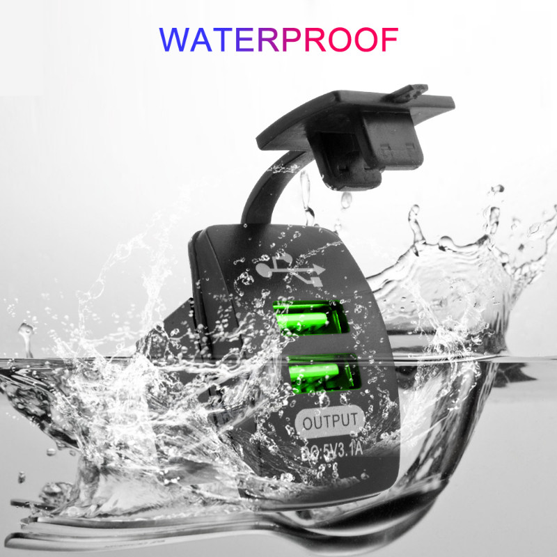 Φορτιστής αυτοκινήτου USB 5V 3.1A Universal Αδιάβροχο Διπλές Θύρες USB Αυτόματος Προσαρμογέας Αδιάβροχος Φορτιστής τηλεφώνου για iPhone Samsung Xiaomi