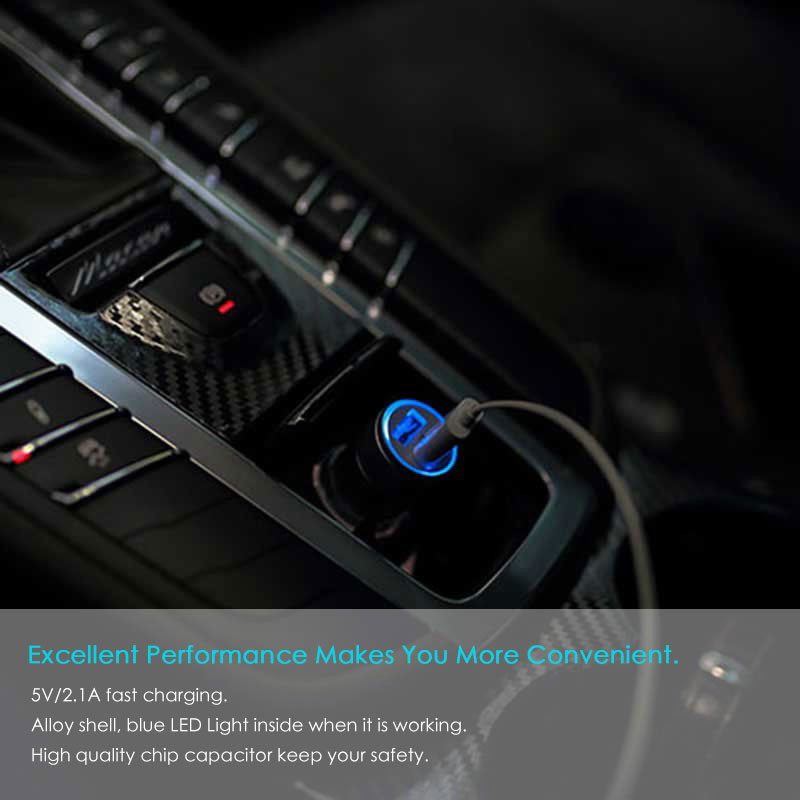 SUPTEC USB auto punjač Univerzalni mobilni telefon 2A Dual USB brzi punjač za iPhone XS X 8 Huawei Xiaomi Mini adapter auto punjač