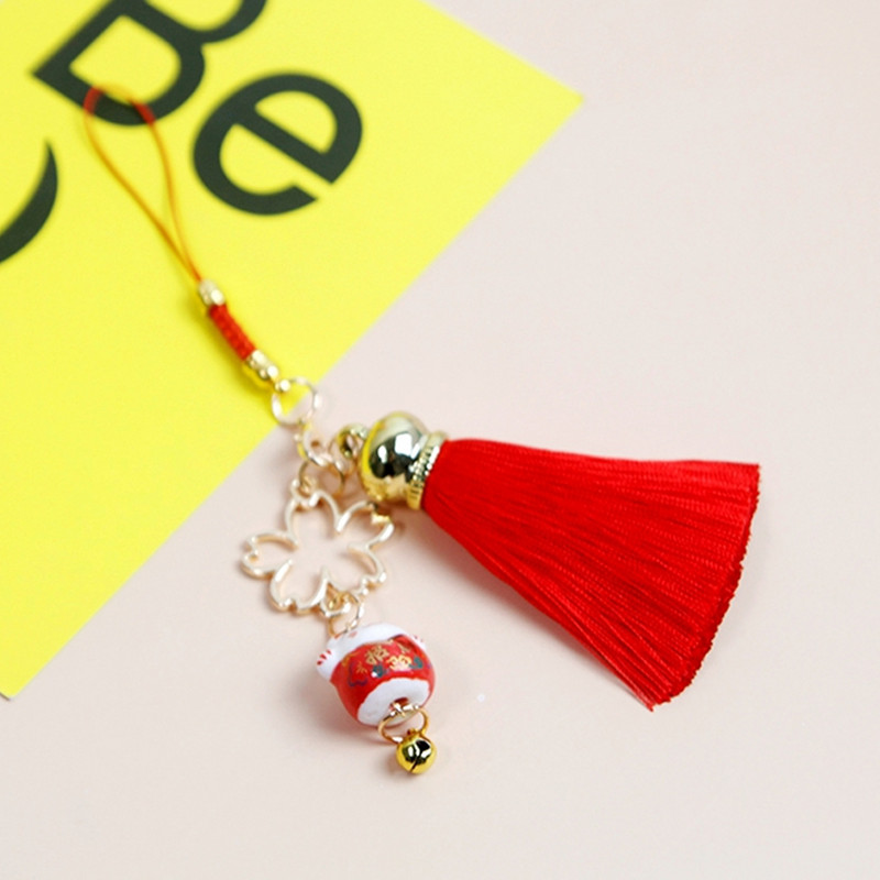 Prekrasne trake za pametne telefone za iPhone Samsung Dekor Trešnjin cvijet Resica Mačka zvono Remen za mobilni telefon Uže Privezak za telefon