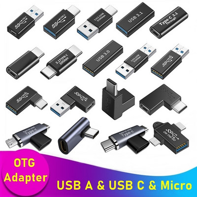 Univerzális OTG Type C adapter USB C dugós csatlakozó mikro USB csatlakozó USB-C konverter Macbookhoz Samsung Note 20 Ultral Huawei csatlakozó