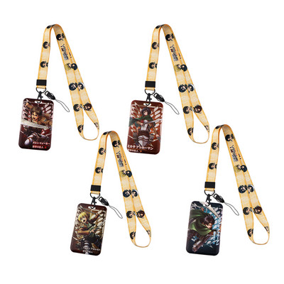 LX1127 Attack On Titan Anime Lanyard ID kortelės ženklelio laikiklio kaklo juostelė pakabinamam USB kaklo dirželiui Telefono lynų dirželių priedai