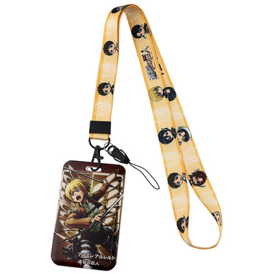 LX1127 Attack On Titan Anime Lanyard Suport card de identitate Bandă pentru gât pentru pandantiv USB Cureaua pentru gât Accesorii pentru curele pentru telefon