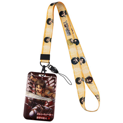 LX1127 Attack On Titan Anime Lanyard Suport card de identitate Bandă pentru gât pentru pandantiv USB Cureaua pentru gât Accesorii pentru curele pentru telefon