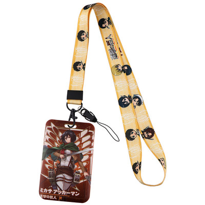 LX1127 Attack On Titan Anime Lanyard Suport card de identitate Bandă pentru gât pentru pandantiv USB Cureaua pentru gât Accesorii pentru curele pentru telefon