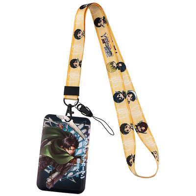 LX1127 Attack On Titan Anime Lanyard Suport card de identitate Bandă pentru gât pentru pandantiv USB Cureaua pentru gât Accesorii pentru curele pentru telefon