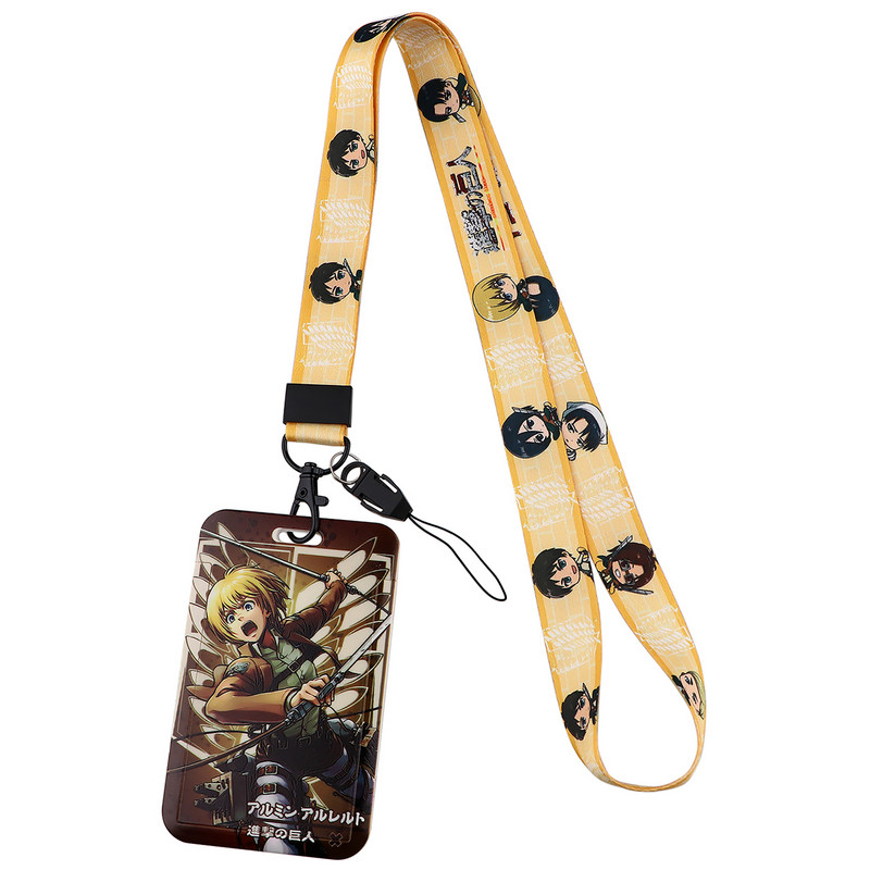 LX1127 Attack On Titan Anime Uzica za osobnu iskaznicu Držač značke Traka oko vrata Za privjesak USB remen za oko vrata Telefonsko uže Trake Dodaci
