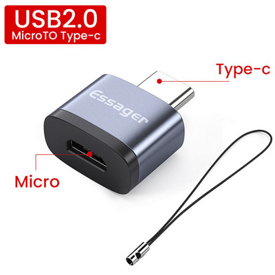 Essager Adaptor USB 3.0 Tip-C OTG Tip C USB C Mascul la USB Femeie Convertor pentru Macbook Xiaomi Samsung S20 Conector USBC OTG