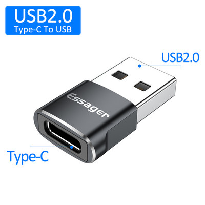 Essager Adaptor USB 3.0 Tip-C OTG Tip C USB C Mascul la USB Femeie Convertor pentru Macbook Xiaomi Samsung S20 Conector USBC OTG