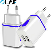Încărcător USB LED cu 2 porturi pentru tablete Samsung Xiaomi Redmi Note 7 Adaptor de încărcare cu mufă UE Încărcător pentru telefon mobil Încărcătoare de perete USB