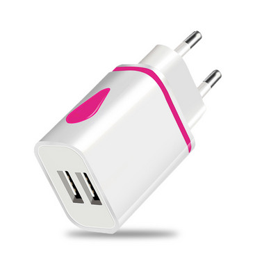 Încărcător USB LED cu 2 porturi pentru tablete Samsung Xiaomi Redmi Note 7 Adaptor de încărcare cu mufă UE Încărcător pentru telefon mobil Încărcătoare de perete USB
