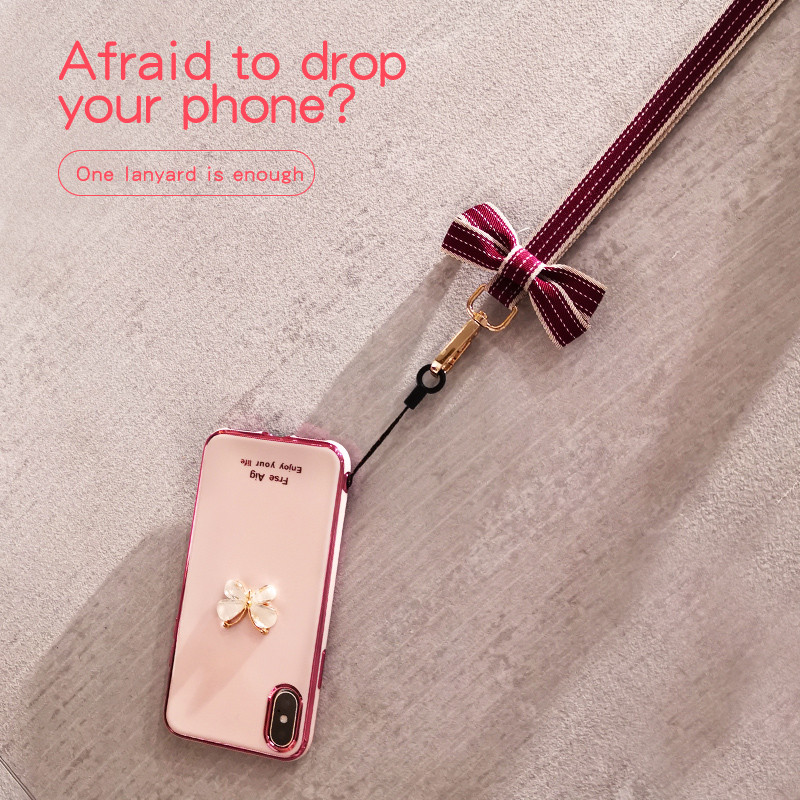 Remeni za mobilne telefone Leptir mašna ukras Uže za vješanje Anti-gubljenje Vrpca za vrat Remen za vješanje uže za vrat za Huawei telefon