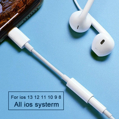 Adaptator pentru căști IOS pentru IPhone 13 12 11 X 8 7 Plus Splitter audio auxiliar pentru iluminare la adaptor de 3,5 mm cablu mufă pentru căști