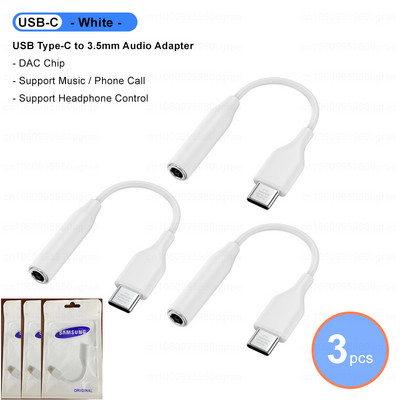 Cablu audio original Samsung USB tip C la jack de 3,5 mm Adaptor auxiliar pentru căști pentru Galaxy S22 Ultra S21 S20 Note 20 10 Plus A53 5G