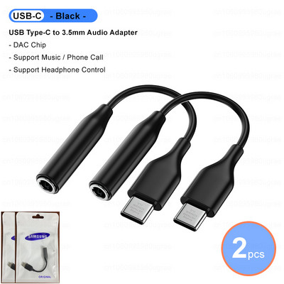 Cablu audio original Samsung USB tip C la jack de 3,5 mm Adaptor auxiliar pentru căști pentru Galaxy S22 Ultra S21 S20 Note 20 10 Plus A53 5G