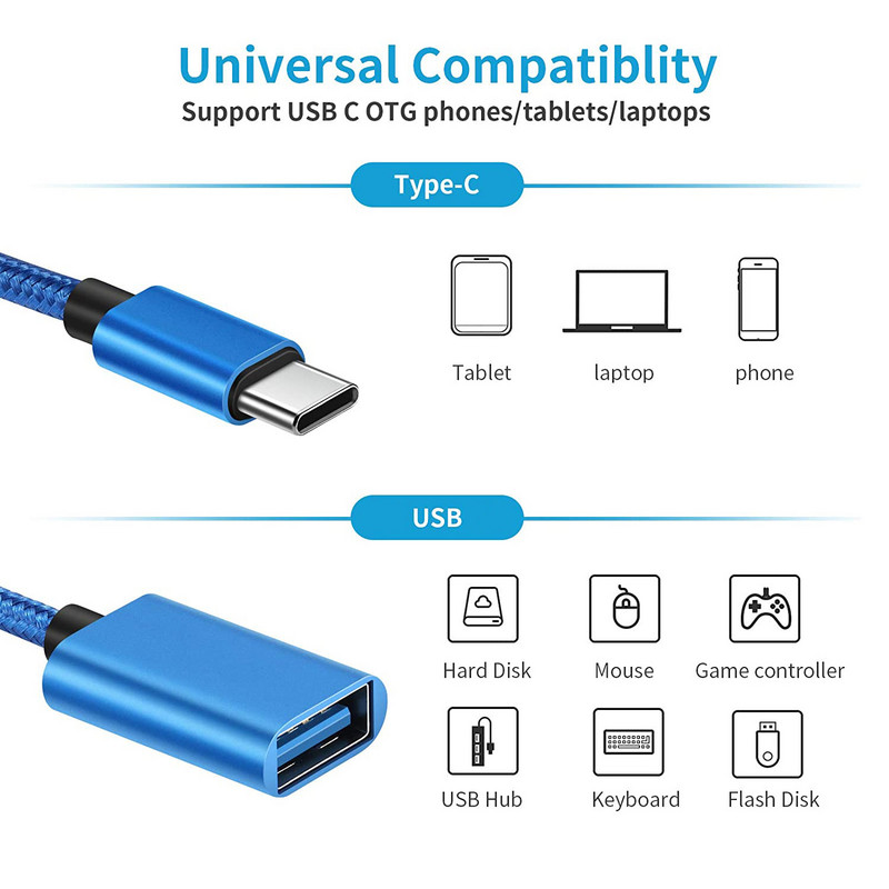 C típusú OTG kábeladapter USB-C típusú adapterhez csatlakozó Xiaomi Samsung S20 Huawei OTG adatkábel átalakító MacBook Pro-hoz