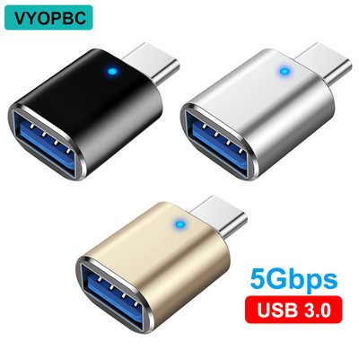 VYOPBC LED USB 3.0 - C-tüüpi adapter OTG - USB-C USB-A-C-tüüpi mikro-USB-pistik Samsungi Xiaomi POCO-adapterite jaoks