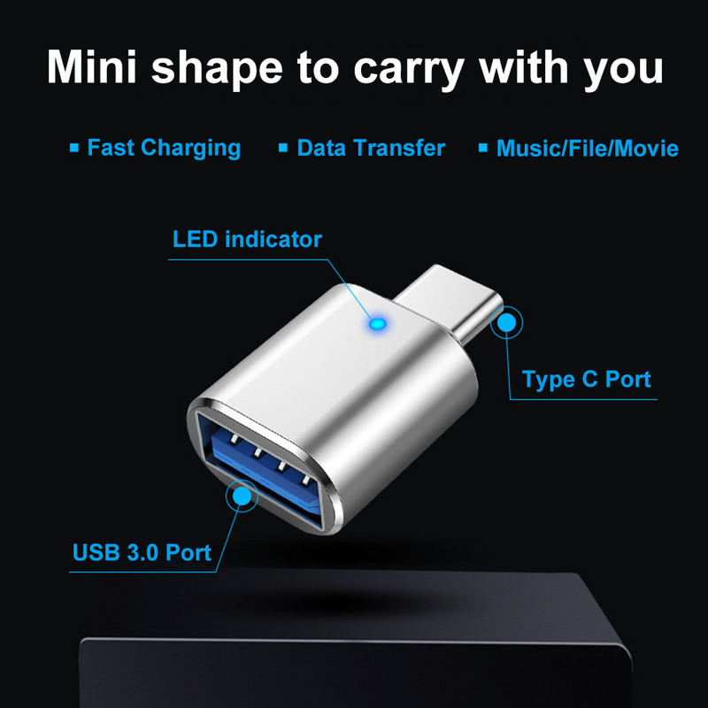 VYOPBC LED USB 3.0 prie C tipo adapterio OTG prie USB C USB-A prie mikro USB Type-C moteriško jungties, skirtos Samsung Xiaomi POCO adapteriams