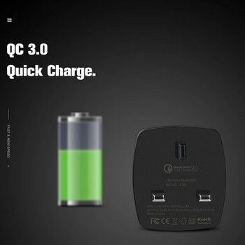 HOCO 18W USB зарядно за телефон Преносим стенен адаптер за пътуване QC 3.0 Щепсел за бързо зареждане за Samsung Xiaomi iPhone 14 13 12 Pro Max