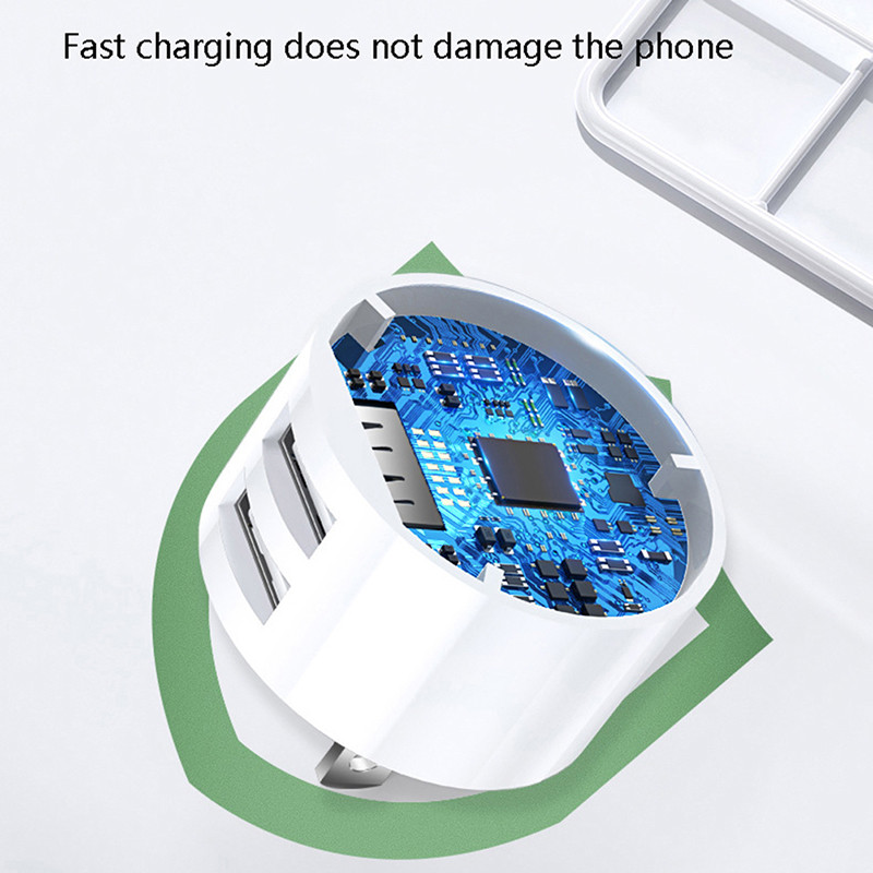 Μίνι στρογγυλός προσαρμογέας Φορτιστής ταξιδίου 5V 2.1A Διπλός φορτιστής USB Φορτιστής τοίχου γρήγορης φόρτισης Αξεσουάρ φόρτισης κινητού τηλεφώνου