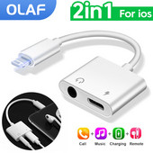 Adaptor audio 2 în 1 pentru iPhone 11 12 Pro Max xXS Aux Jack Iluminare căști 3,5 mm la Splitter căști Cablu pentru căști de încărcare