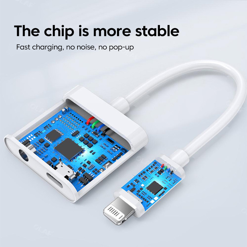 Προσαρμογέας ήχου 2 σε 1 για iPhone 11 12 Pro Max xXS Aux Jack Headset Lighting 3,5 mm σε διαχωριστή ακουστικών Καλώδιο φόρτισης ακουστικών