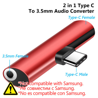 Convertor tip C la jack de 3,5 mm Adaptor audio pentru căști Cablu tip USB C la cablu auxiliar pentru căști de 3,5 mm Adaptor convertizor tip C