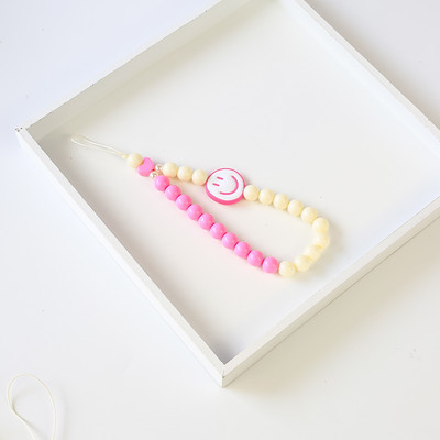 Coreea Smiley Face Inimă Mărgele Lanț pentru Telefon Snur pentru Femei Cu margele Husă Telefon Curea Charm Accesorii Bijuterii Snur Anti-Pierre