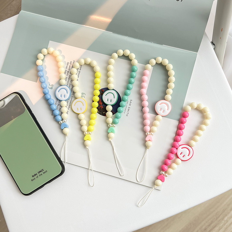 Koreja Smajlić Perle u obliku srca Telefonski lanac Uzica za žene S perlama Torbica za telefon Remen Šarm Nakit Dodaci Anti-Lost Uzica