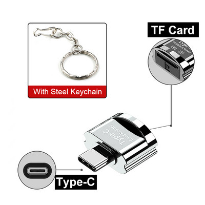 Cititor de carduri TF Elough Card Micro-SD la Micro USB tip C Adaptor OTG Card de memorie la USB C de mare viteză pentru Macbook Xiaomi Samsung