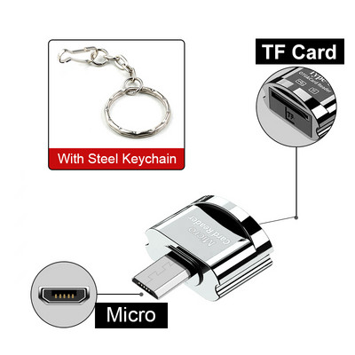 Cititor de carduri TF Elough Card Micro-SD la Micro USB tip C Adaptor OTG Card de memorie la USB C de mare viteză pentru Macbook Xiaomi Samsung