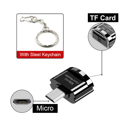 Cititor de carduri TF Elough Card Micro-SD la Micro USB tip C Adaptor OTG Card de memorie la USB C de mare viteză pentru Macbook Xiaomi Samsung
