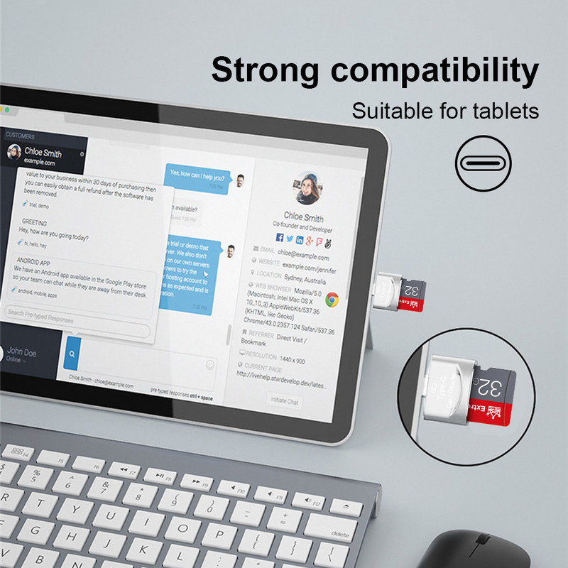 Elough TF Card Reader Κάρτα Micro-SD σε Micro USB Τύπος C OTG Προσαρμογέας Κάρτα μνήμης USB C υψηλής ταχύτητας για Macbook Xiaomi Samsung