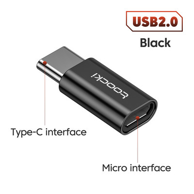Toocki OTG USB 3.0 la tip C Adaptor Micro la tip C mascul la USB 2.0 femel Convertor pentru Macbook Xiaomi Samsung Conector OTG