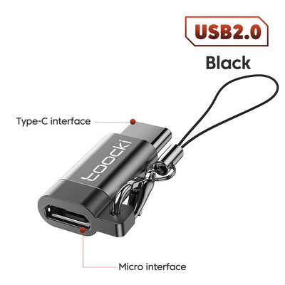 Toocki OTG USB 3.0 la tip C Adaptor Micro la tip C mascul la USB 2.0 femel Convertor pentru Macbook Xiaomi Samsung Conector OTG
