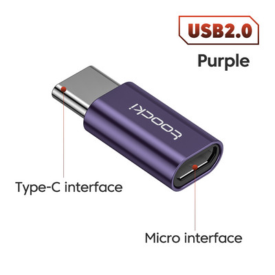 Toocki OTG USB 3.0 la tip C Adaptor Micro la tip C mascul la USB 2.0 femel Convertor pentru Macbook Xiaomi Samsung Conector OTG