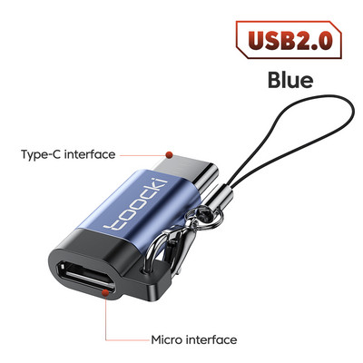 Toocki OTG USB 3.0 la tip C Adaptor Micro la tip C mascul la USB 2.0 femel Convertor pentru Macbook Xiaomi Samsung Conector OTG