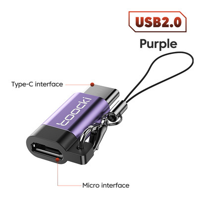Toocki OTG USB 3.0 la tip C Adaptor Micro la tip C mascul la USB 2.0 femel Convertor pentru Macbook Xiaomi Samsung Conector OTG