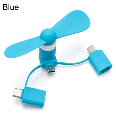 3 az 1-ben Creative Mini hordozható mikro USB ventilátor 5v 1w mobiltelefon USB modul ventilátor tesztelő Type-C Type C USB-C hűtő kézi ventilátorhoz