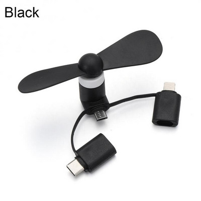 3 az 1-ben Creative Mini hordozható mikro USB ventilátor 5v 1w mobiltelefon USB modul ventilátor tesztelő Type-C Type C USB-C hűtő kézi ventilátorhoz